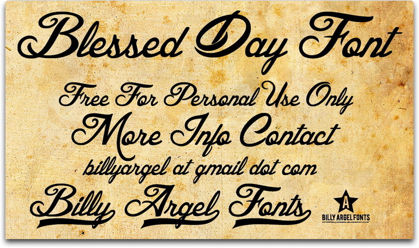 Billy Argel Blessed Day,婚慶專用字體